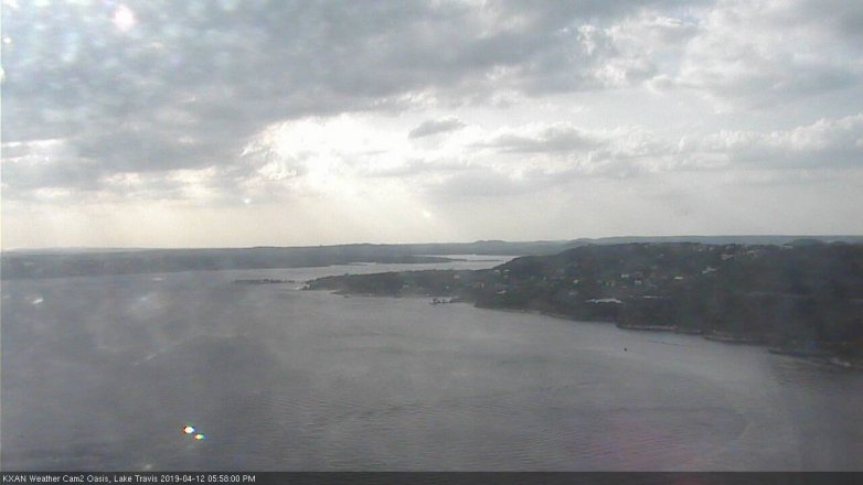 Lake Travis webcam, April 12, 2019 5:00 PM CT
