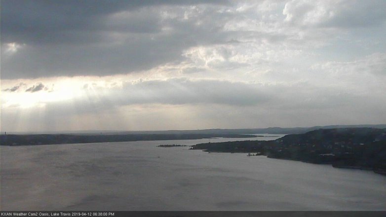Lake Travis webcam, April 12, 2019 5:40 PM CT