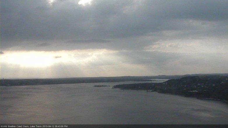 Lake Travis webcam, April 12, 2019 5:45 PM CT