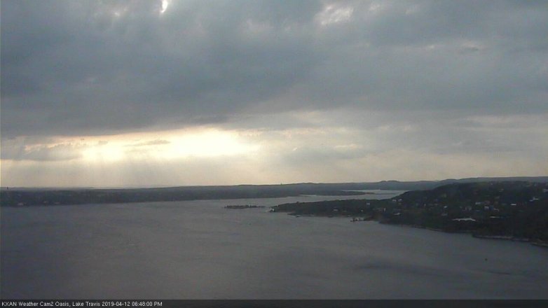 Lake Travis webcam, April 12, 2019 5:50 PM CT