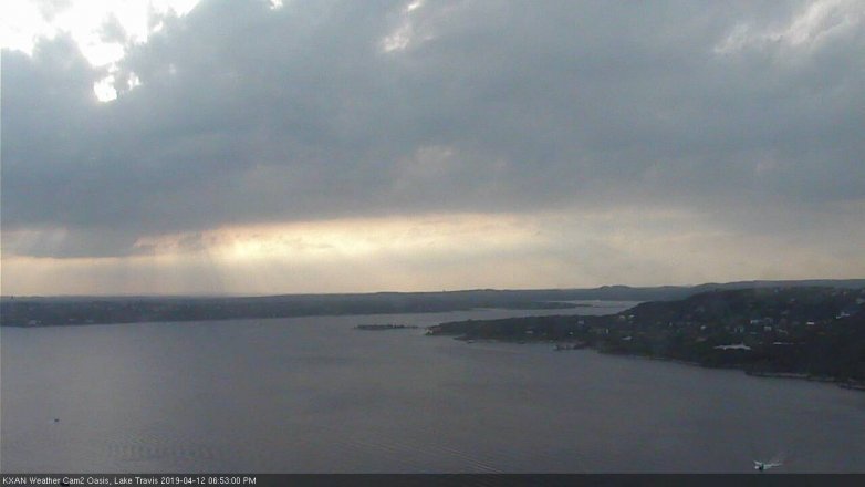 Lake Travis webcam, April 12, 2019 5:55 PM CT