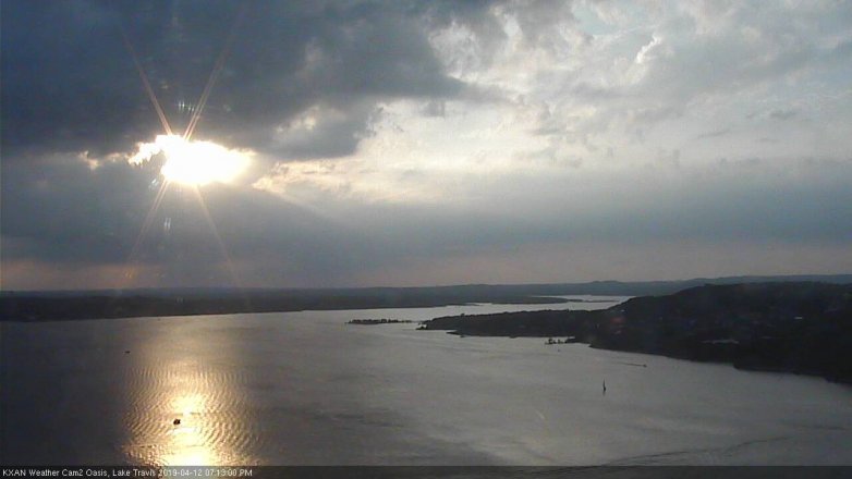 Lake Travis webcam, April 12, 2019 6:15 PM CT