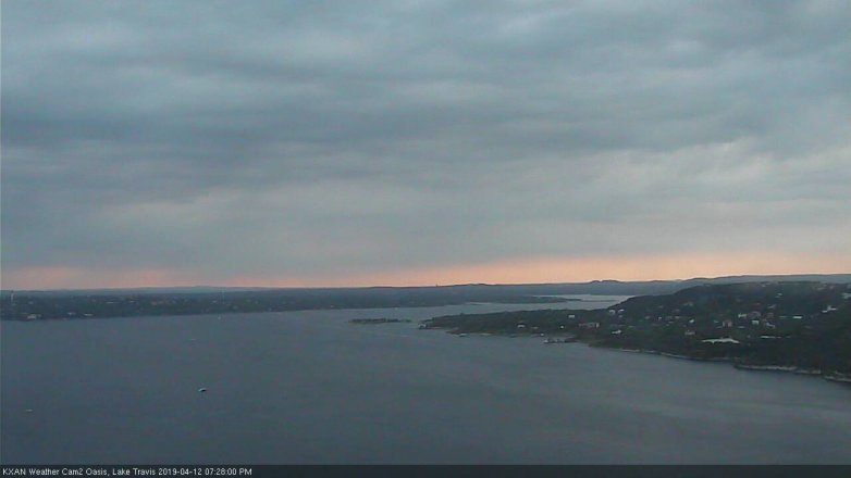 Lake Travis webcam, April 12, 2019 6:30 PM CT