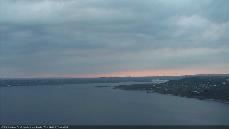 Lake Travis webcam, April 12, 2019 6:35 PM CT