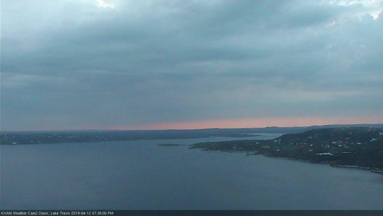Lake Travis webcam, April 12, 2019 6:40 PM CT
