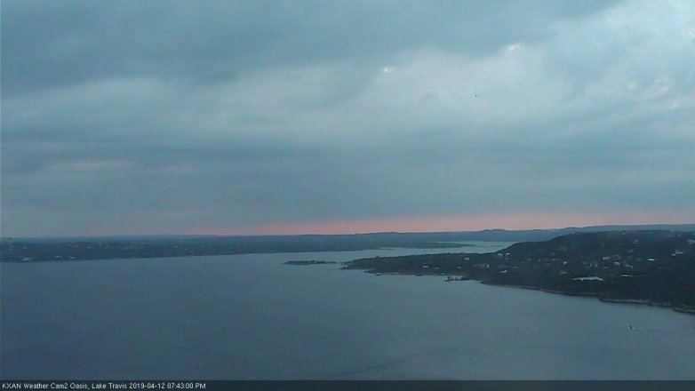 Lake Travis webcam, April 12, 2019 6:45 PM CT