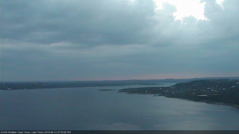 Lake Travis webcam, April 12, 2019 6:55 PM CT
