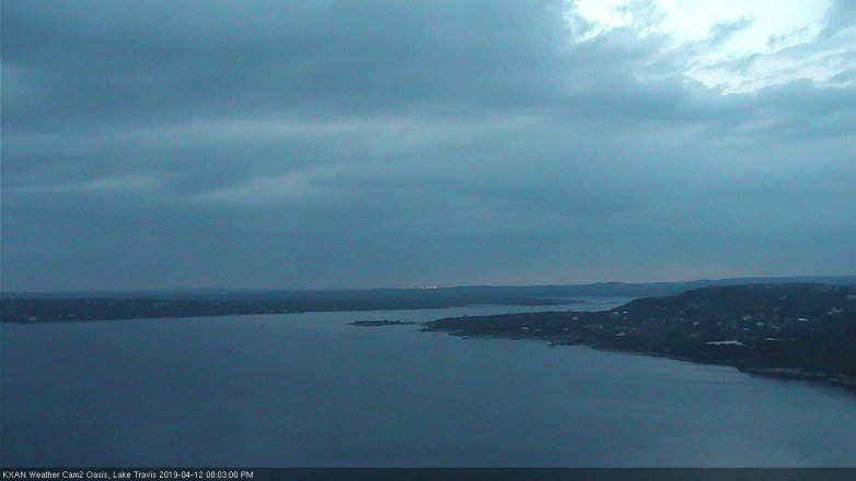 Lake Travis webcam, April 12, 2019 7:05 PM CT