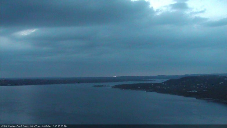 Lake Travis webcam, April 12, 2019 7:10 PM CT