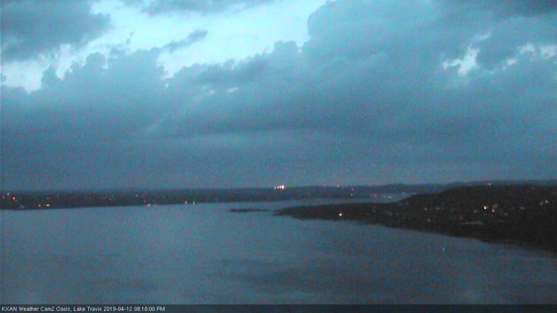 Lake Travis webcam, April 12, 2019 7:20 PM CT