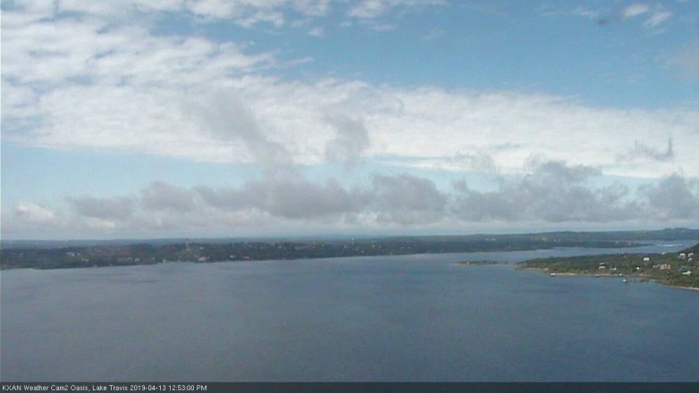 Lake Travis webcam, April 13, 2019 11:55 AM CT