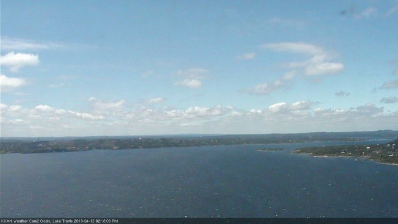 Lake Travis webcam, April 13, 2019 1:20 PM CT
