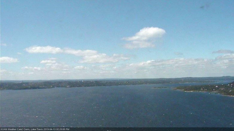 Lake Travis webcam, April 13, 2019 1:30 PM CT