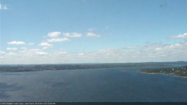 Lake Travis webcam, April 13, 2019 1:35 PM CT