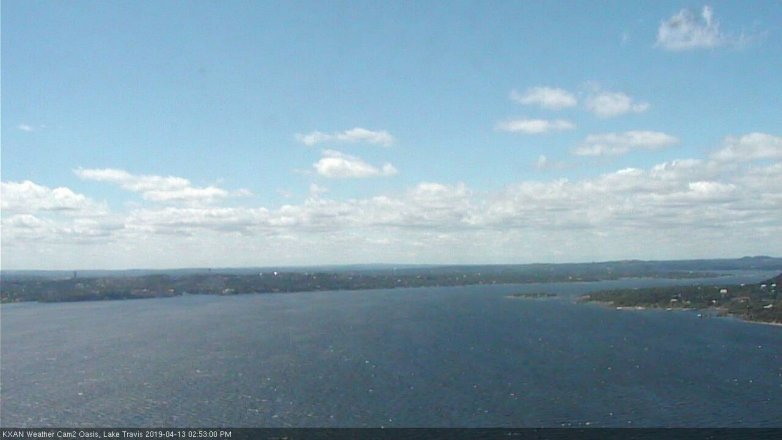 Lake Travis webcam, April 13, 2019 1:55 PM CT