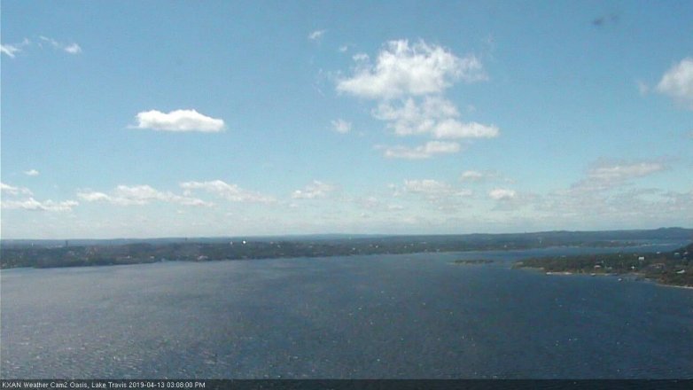 Lake Travis webcam, April 13, 2019 2:10 PM CT
