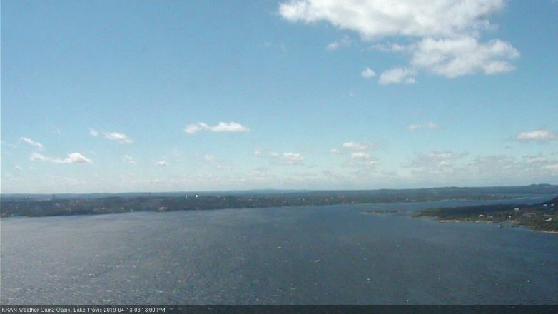 Lake Travis webcam, April 13, 2019 2:15 PM CT