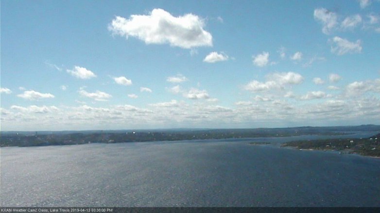 Lake Travis webcam, April 13, 2019 2:40 PM CT