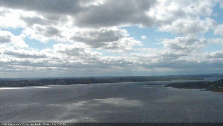 Lake Travis webcam, April 13, 2019 3:20 PM CT