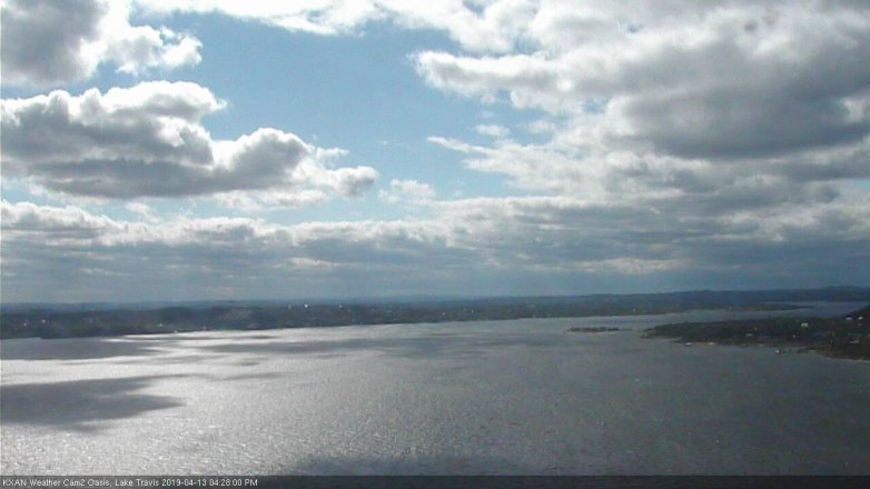 Lake Travis webcam, April 13, 2019 3:30 PM CT