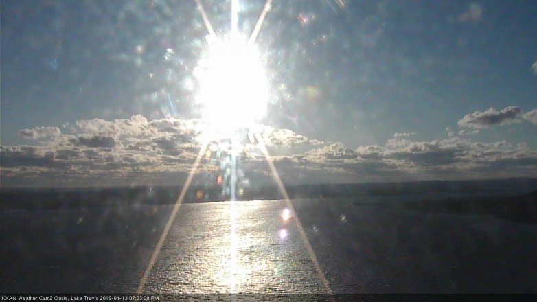 Lake Travis webcam, April 13, 2019 6:05 PM CT