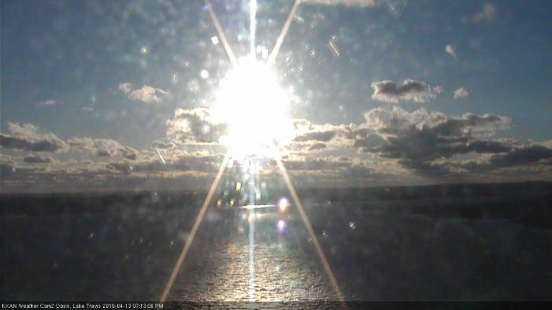 Lake Travis webcam, April 13, 2019 6:15 PM CT
