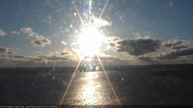 Lake Travis webcam, April 13, 2019 6:20 PM CT