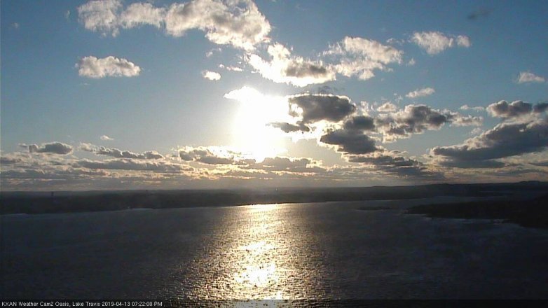 Lake Travis webcam, April 13, 2019 6:25 PM CT