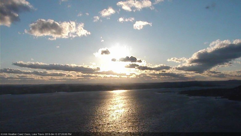 Lake Travis webcam, April 13, 2019 6:30 PM CT