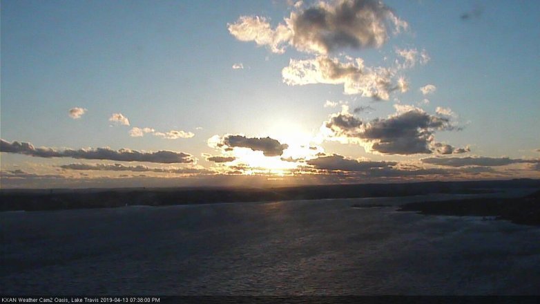 Lake Travis webcam, April 13, 2019 6:40 PM CT