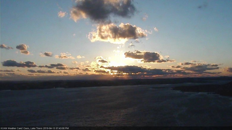 Lake Travis webcam, April 13, 2019 6:45 PM CT