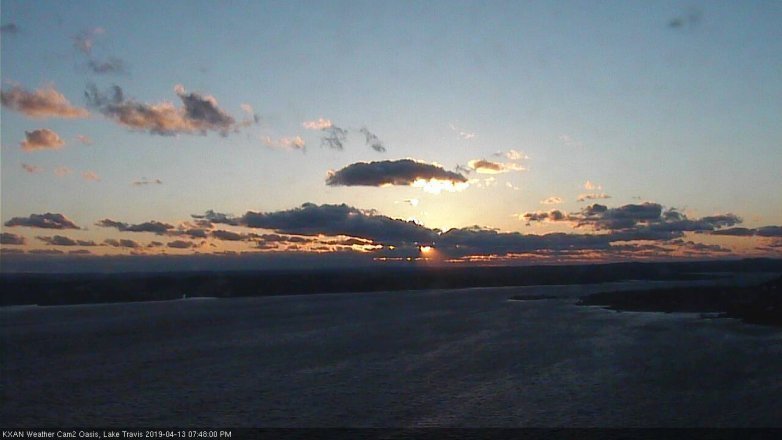 Lake Travis webcam, April 13, 2019 6:50 PM CT