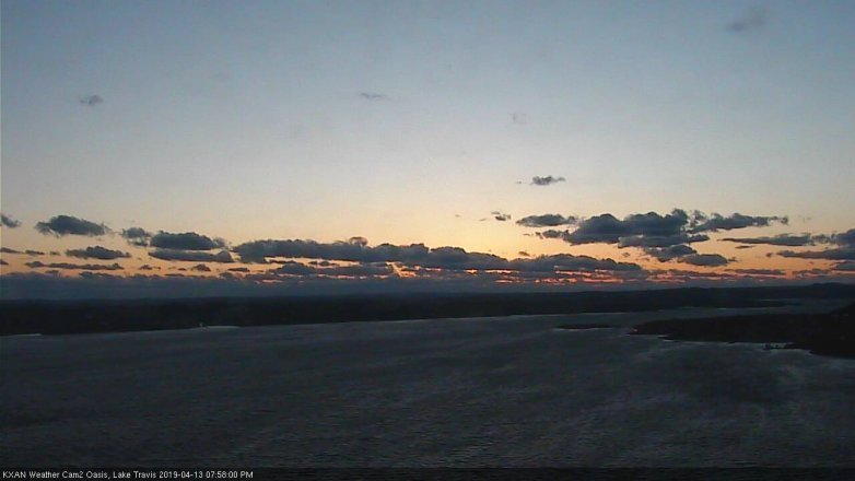 Lake Travis webcam, April 13, 2019 7:00 PM CT