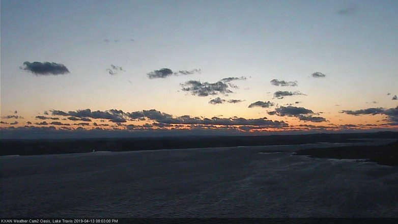 Lake Travis webcam, April 13, 2019 7:05 PM CT