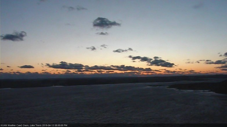 Lake Travis webcam, April 13, 2019 7:10 PM CT