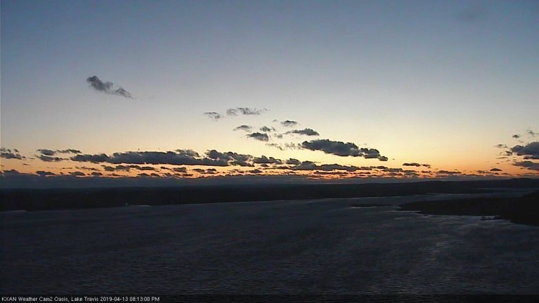 Lake Travis webcam, April 13, 2019 7:15 PM CT