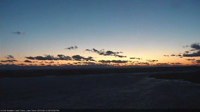 Lake Travis webcam, April 13, 2019 7:20 PM CT