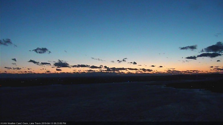 Lake Travis webcam, April 13, 2019 7:25 PM CT