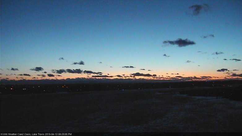 Lake Travis webcam, April 13, 2019 7:30 PM CT