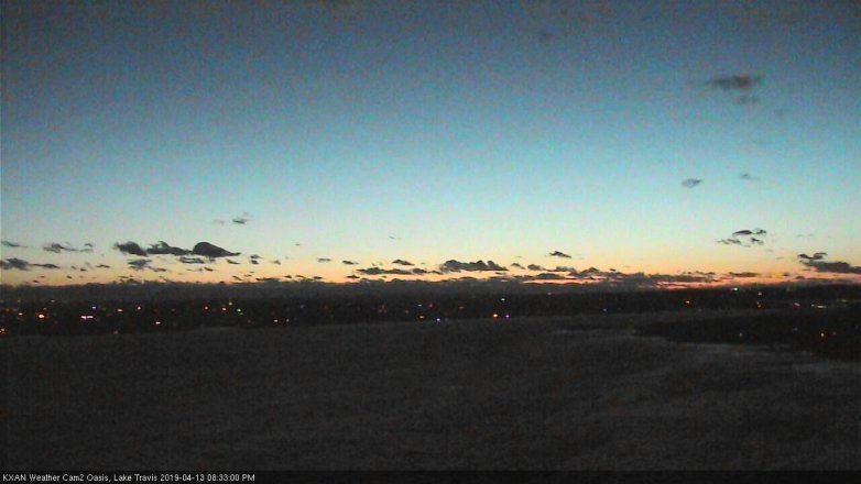 Lake Travis webcam, April 13, 2019 7:35 PM CT