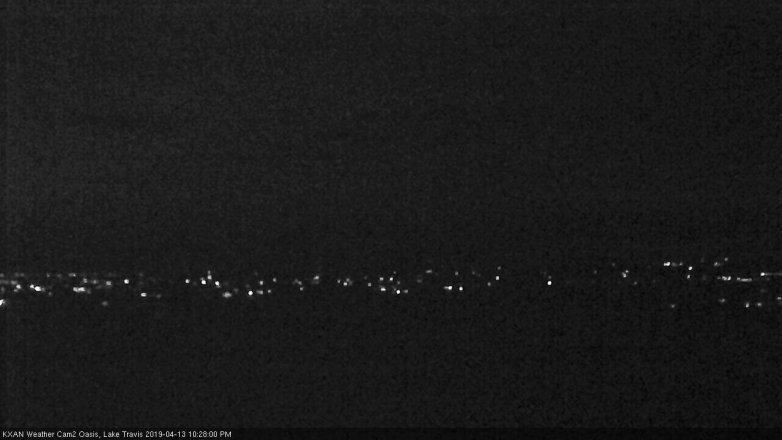 Lake Travis webcam, April 13, 2019 9:30 PM CT