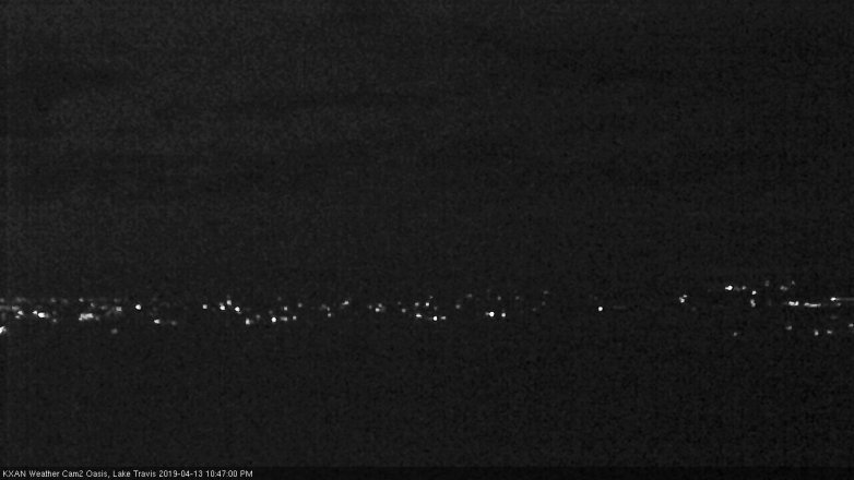 Lake Travis webcam, April 13, 2019 9:50 PM CT