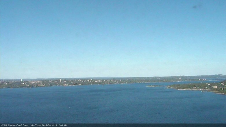 Lake Travis webcam, April 14, 2019 9:15 AM CT