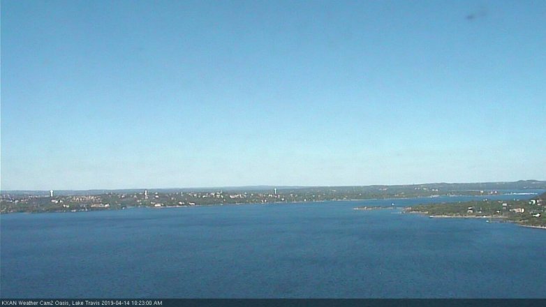 Lake Travis webcam, April 14, 2019 9:25 AM CT
