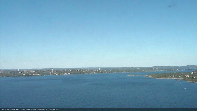 Lake Travis webcam, April 14, 2019 9:30 AM CT