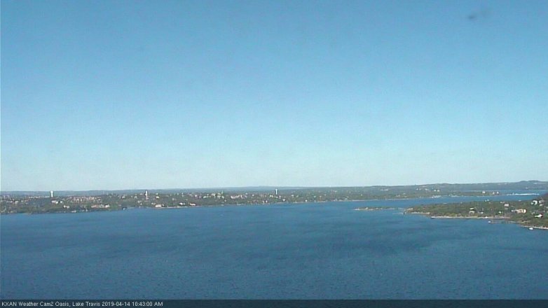 Lake Travis webcam, April 14, 2019 9:45 AM CT