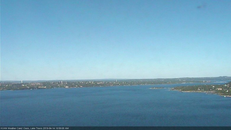 Lake Travis webcam, April 14, 2019 10:00 AM CT