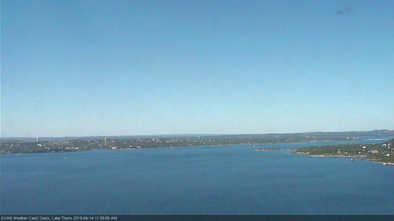 Lake Travis webcam, April 14, 2019 11:00 AM CT