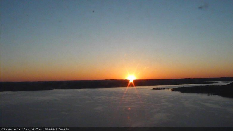 Lake Travis webcam, April 14, 2019 7:00 PM CT