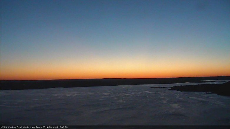 Lake Travis webcam, April 14, 2019 7:20 PM CT